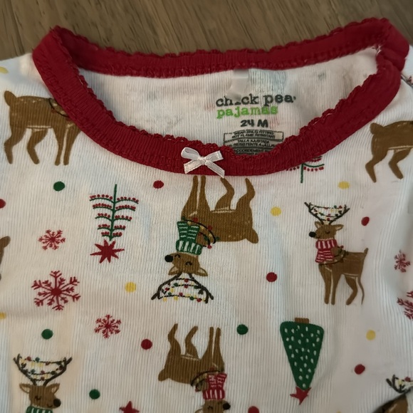 24 month cotton reindeer pajama set, 2 pieces long sleeve and long pant - Picture 3 of 3